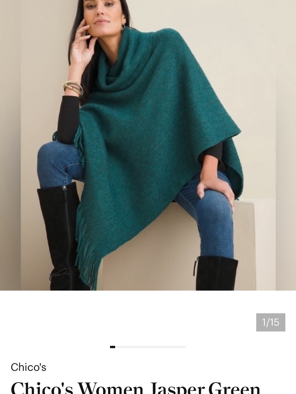 NWT super soft cowl neck jade green poncho price firm